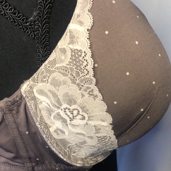 CACIQUE Boost Plunge brown polka dot padded with underwire bra. Size 40 DD. - Picture 10 of 10